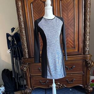 LOFT Outlet Elegant Black and Gray Women's Dress